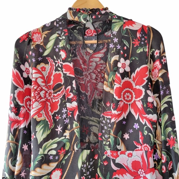 Zara Multicolor Floral Print Long Sleeve Dress Size Medium, but fits like Sm - Picture 15 of 17